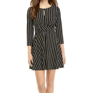 As U Wish Black and White 3/4 Sleeve Dress Size Medium